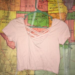 Adorable light pink wet seal crop top!